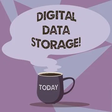 Writing note showing Digital Data Storage. Business photo showcasing format for Stock Illustration