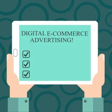 Writing note showing Digital E Commerce Advertising. Business photo showcasing Stock Illustration