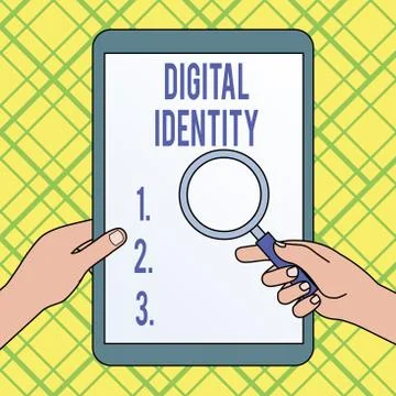 Writing note showing Digital Identity. Business photo showcasing information on Stockillustratie