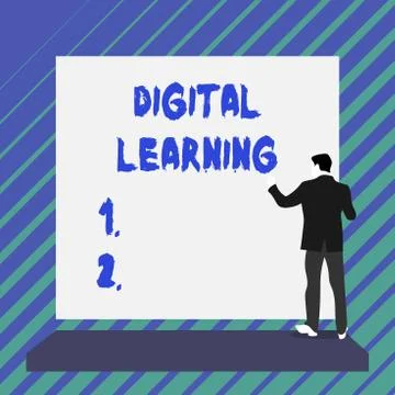 Writing note showing Digital Learning. Business photo showcasing accompanied by Stockillustratie