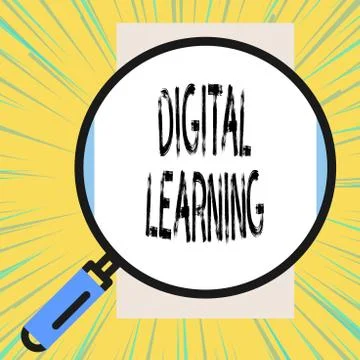 Writing note showing Digital Learning. Business photo showcasing accompanied by Stock Illustration