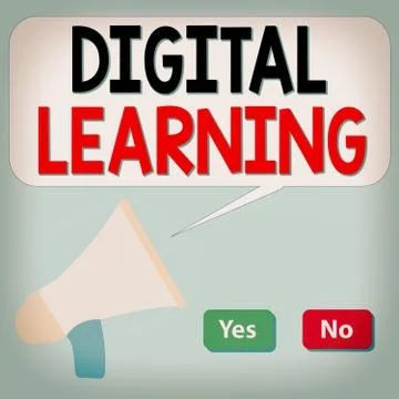 Writing note showing Digital Learning. Business photo showcasing accompanied by Stock-Illustration