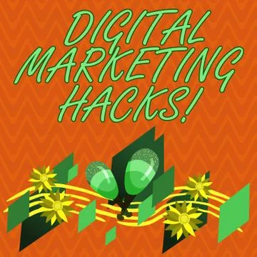 Writing note showing Digital Marketing Hacks. Business photo showcasing Using 스톡 일러스트