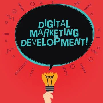 Writing note showing Digital Marketing Development. Business photo showcasing 스톡 일러스트