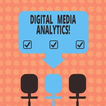 Writing note showing Digital Media Analytics. Business photo showcasing Analysis Illustrazione stock