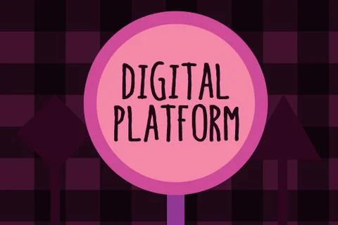 Writing note showing  Digital Platform. Business photo showcasing marketin Illustrazione stock