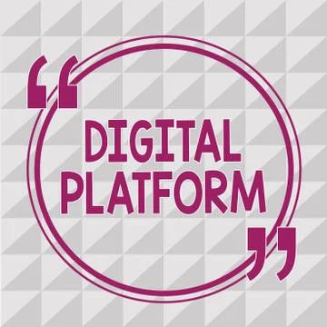 Writing note showing  Digital Platform. Business photo showcasing marketin Stock Illustration