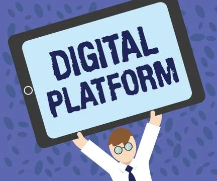 Writing note showing  Digital Platform. Business photo showcasing marketin Illustrazione stock