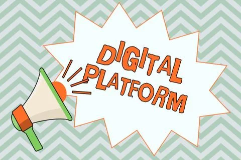 Writing note showing  Digital Platform. Business photo showcasing marketin Illustrazione stock