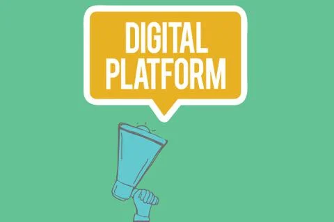 Writing note showing  Digital Platform. Business photo showcasing marketin Stock Illustration
