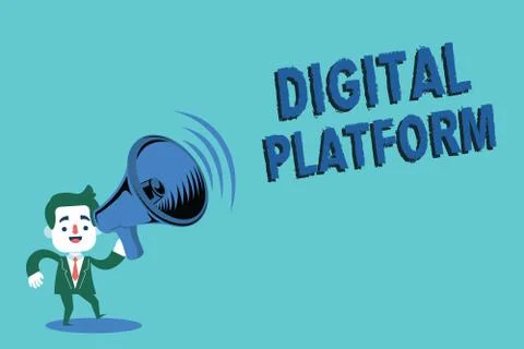 Writing note showing  Digital Platform. Business photo showcasing marketin Illustrazione stock