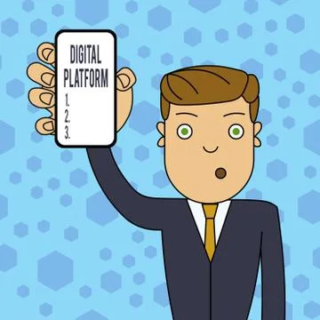 Writing note showing Digital Platform. Business photo showcasing marketing Stock Illustration