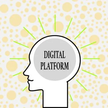 Writing note showing Digital Platform. Business photo showcasing marketing Stock Illustration