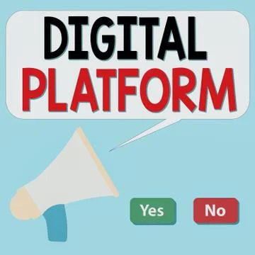 Writing note showing Digital Platform. Business photo showcasing marketing Stock Illustration