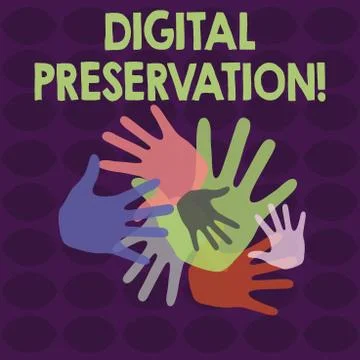 Writing note showing Digital Preservation. Business photo showcasing ensuring 库存插图