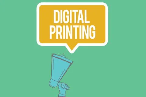 Writing note showing  Digital Printing. Business photo showcasing digital base 스톡 일러스트
