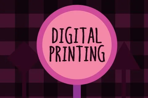 Writing note showing  Digital Printing. Business photo showcasing digital base 스톡 일러스트