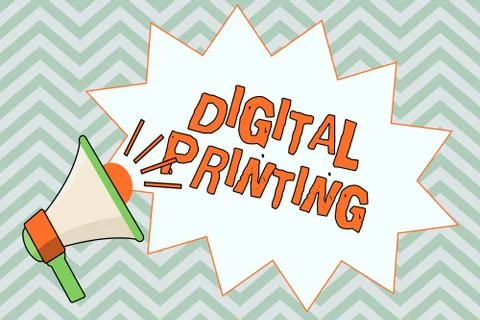 Writing note showing  Digital Printing. Business photo showcasing digital base 스톡 일러스트