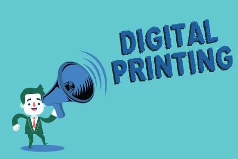 Writing note showing  Digital Printing. Business photo showcasing digital base 스톡 일러스트