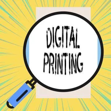 Writing note showing Digital Printing. Business photo showcasing digital based 库存插图