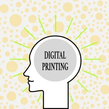 Writing note showing Digital Printing. Business photo showcasing digital based 库存插图