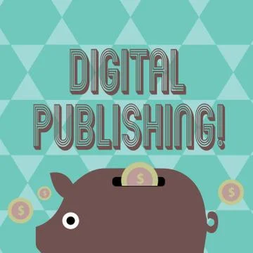 Writing note showing Digital Publishing. Business photo showcasing content that Stock Illustration