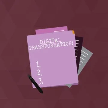 Writing note showing Digital Transformation. Business photo showcasing includ 스톡 일러스트