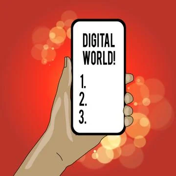 Writing note showing Digital World. Business photo showcasing Inter connected イラスト素材