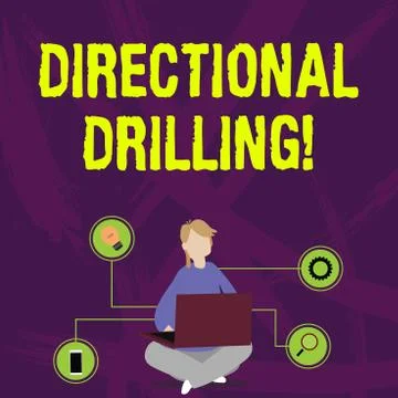 Writing note showing Directional Drilling. Business photo showcasing drilling Stock Illustration