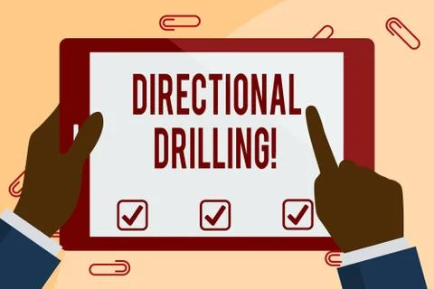 Writing note showing Directional Drilling. Business photo showcasing drilling Stock Illustration