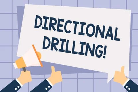 Writing note showing Directional Drilling. Business photo showcasing drilling Stock Illustration
