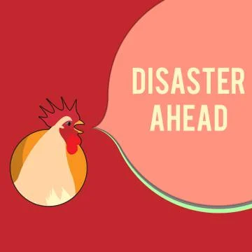 Writing note showing Disaster Ahead. Business photo showcasing Contingency Stock Illustration