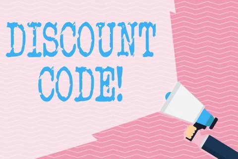 Writing note showing Discount Code. Business photo showcasing Series of letters Stock Illustration
