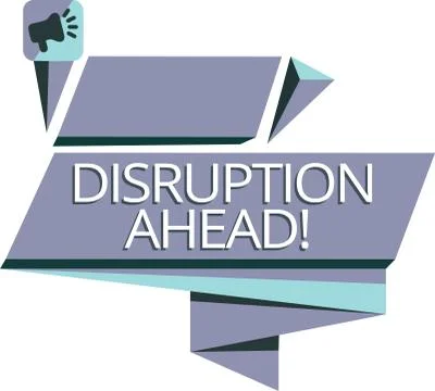 Writing note showing Disruption Ahead. Business photo showcasing Transformation 스톡 일러스트