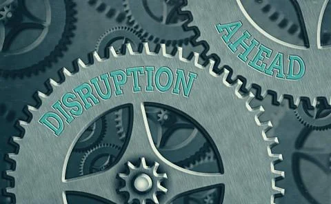Writing note showing Disruption Ahead. Business photo showcasing Transformation 스톡 일러스트
