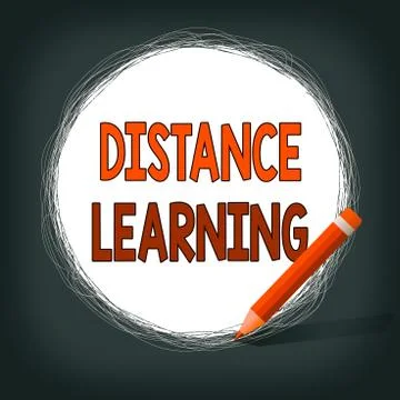 Writing note showing Distance Learning. Business photo showcasing educational Stock Illustration