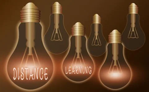 Writing note showing Distance Learning. Business photo showcasing educational Stock Illustration