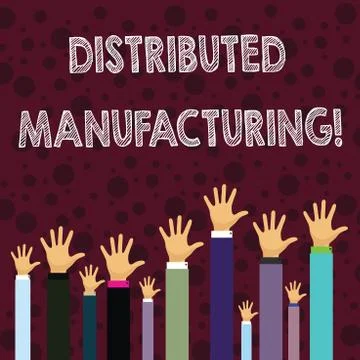 Writing note showing Distributed Manufacturing. Business photo showcasing pra イラスト素材