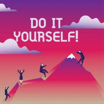 Writing note showing Do It Yourself. Business photo showcasing Make something by Illustrazione stock