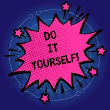 Writing note showing Do It Yourself. Business photo showcasing Make something by Stock Illustration