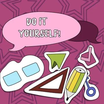 Writing note showing Do It Yourself. Business photo showcasing Make something by Stock Illustration