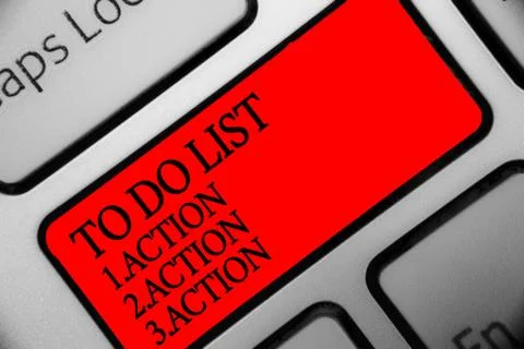 Writing note showing To Do List 1.Action 2.Action 3.Action. Business photo sh Foto stock