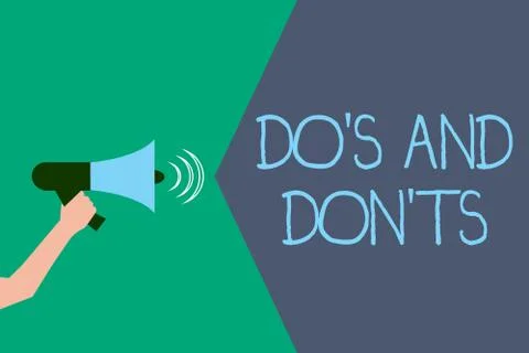Writing note showing Do s is And Don t nots. Business photo showcasing Stock Illustration
