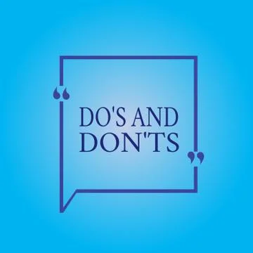 Writing note showing Do s is And Don t nots. Business photo showcasing Stock Illustration
