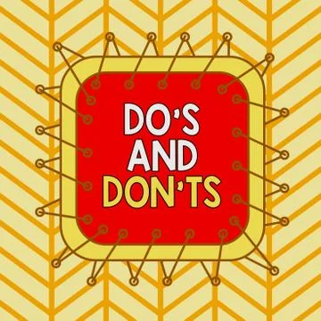 Writing note showing Do S And Don Ts. Business photo showcasing Technologically Stock Illustration