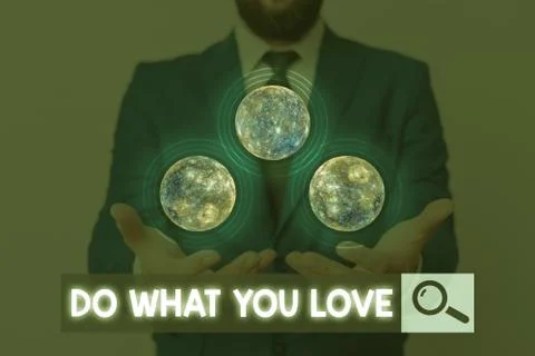Writing note showing Do What You Love. Business photo showcasing Make enjoyable Stock-Fotos