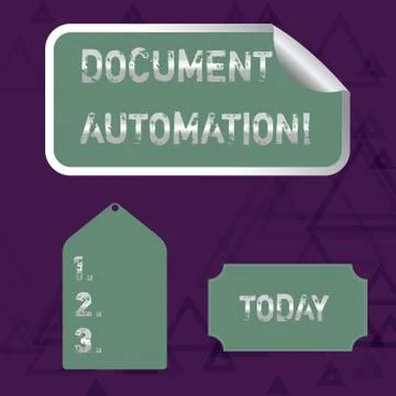 Writing note showing Document Automation. Business photo showcasing workflows Illustrazione stock