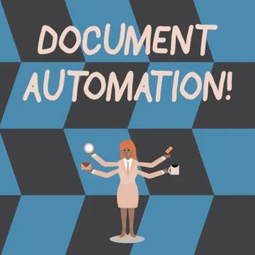 Writing note showing Document Automation. Business photo showcasing workflows Illustrazione stock