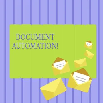 Writing note showing Document Automation. Business photo showcasing workflows Stock Illustration