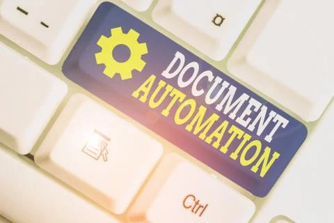Writing note showing Document Automation. Business photo showcasing workflows Fotos de archivo